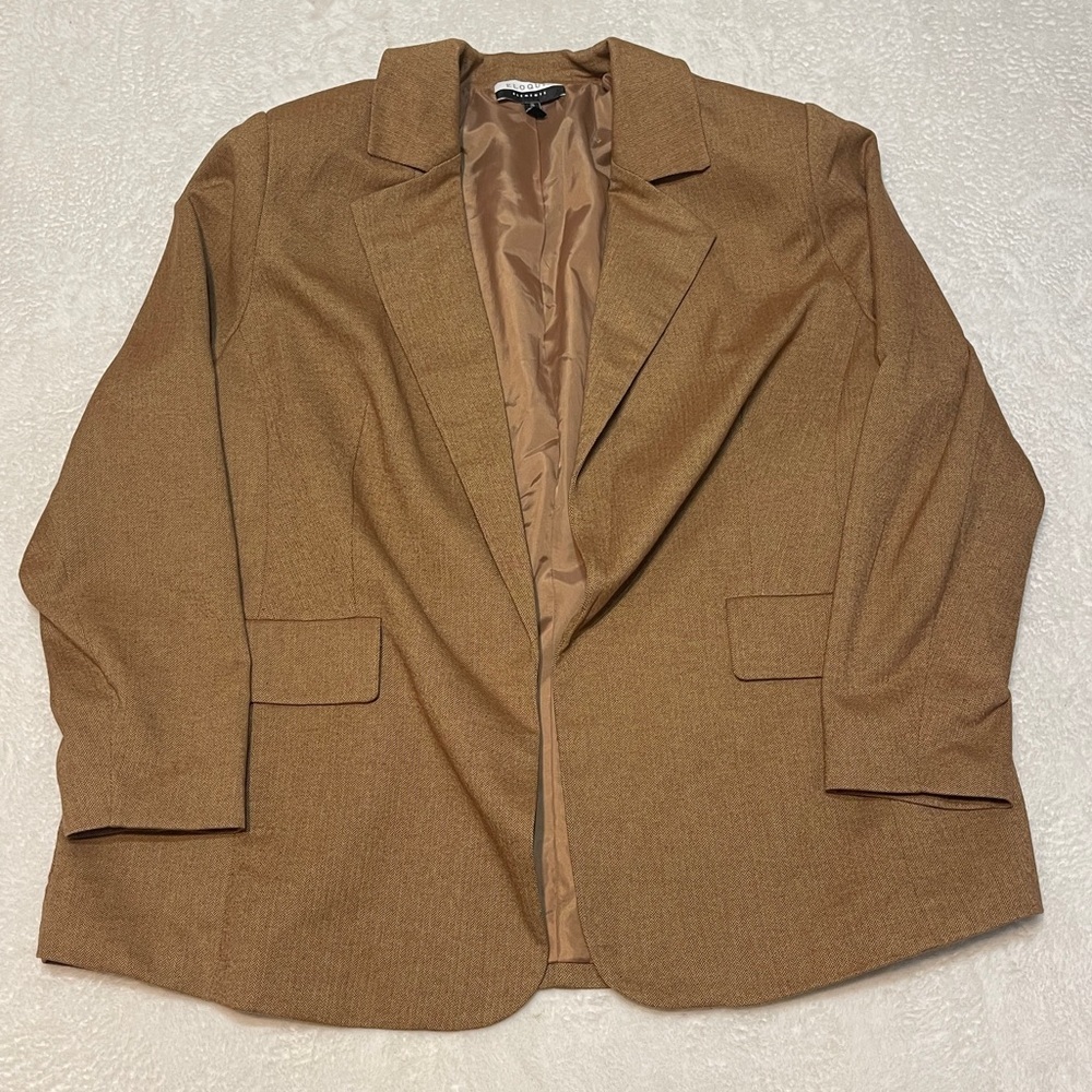 Eloquii Elements Brown Tweed Lined Professional Business Casual Blazer‎ Women 20